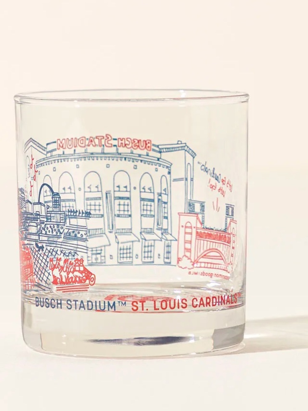 Uncommon Goods Busch Stadium St. Louis Cardinals Collectible Glass - Red & Blue